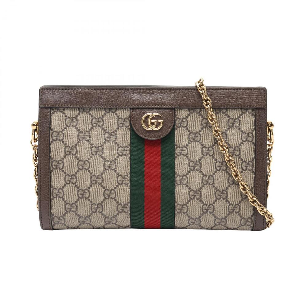 Gucci Ophidia GG Supreme Sherry Shoulder Bag Canvas Leather Beige Brown